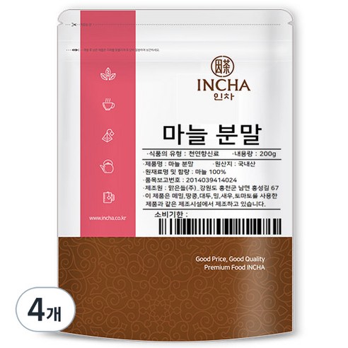 인차 마늘분말, 200g, 4개