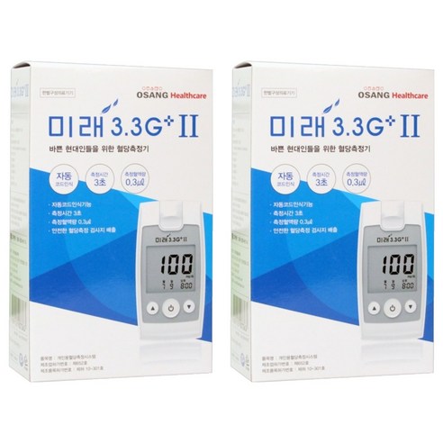 오상헬스케어 혈당측정기, 3.3G+2, 2세트