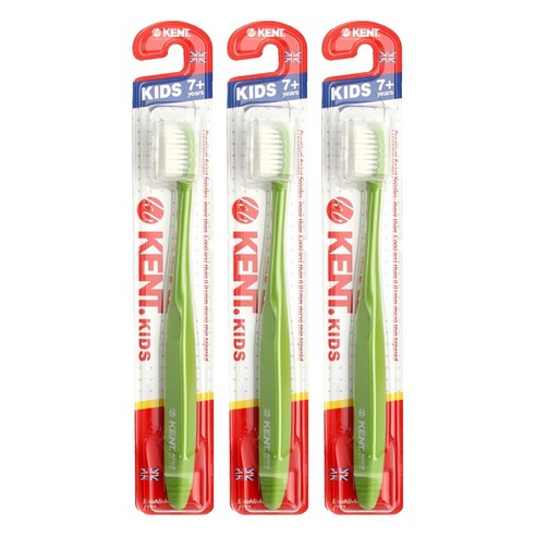 켄트 키즈 초극세모 칫솔, 그린, 1개입, 3개