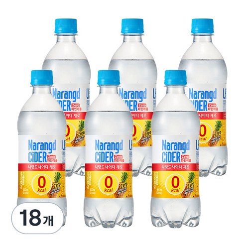 나랑드사이다 제로 파인애플, 500ml, 18개