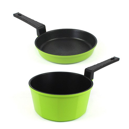 키친아트 국산 다이아몬드 팬 2종, 그린 + 블랙, 에그팬16cm + 오페라소스팬16cm, 2개