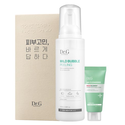 닥터지 마일드 버블 필링 135ml + 레드 블레미쉬 클리어 수딩폼 30ml 세트, 1세트