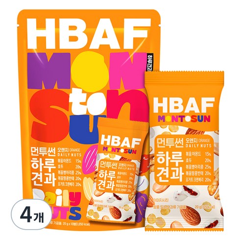 HBAF 먼투썬 하루견과 오렌지, 4개