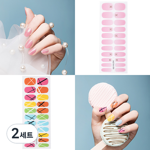 레이디던 UV 젤 네일 스티커 2p + 미니파일 2p, NO 007, NO 008, 2세트