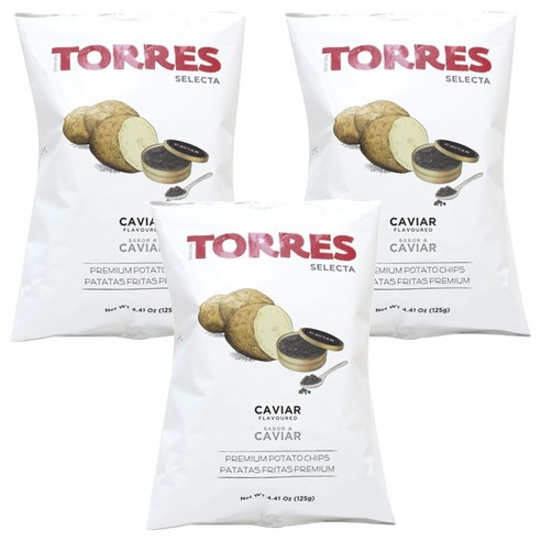 토레스 셀렉타 캐비어 감자스낵, 125g, 3개