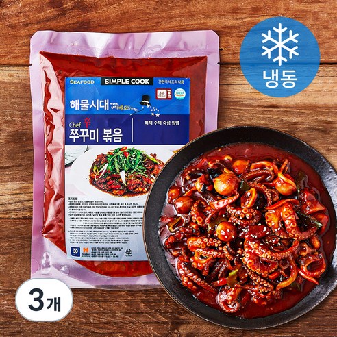 바다랑푸드랑 셰프신 쭈꾸미볶음 (냉동), 500g, 3개