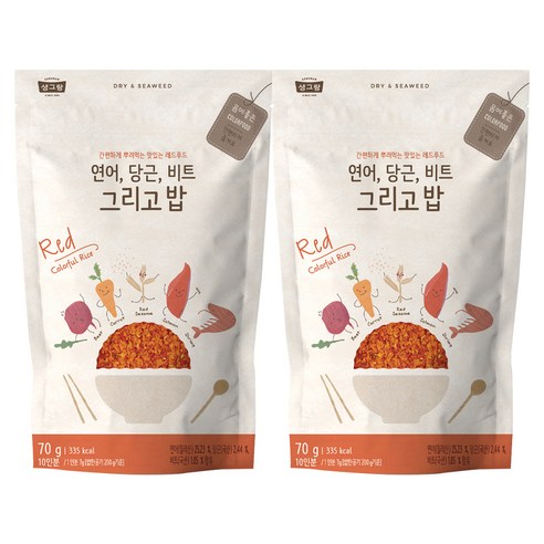 생그랑 연어 당근 비트 그리고밥 후리가케, 70g, 2개