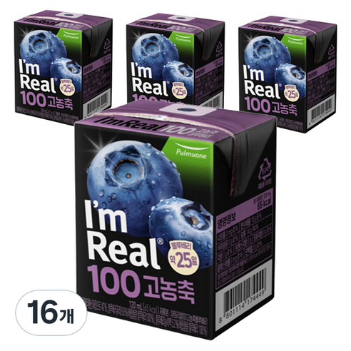 아임리얼 100 고농축 블루베리, 16개, 120ml