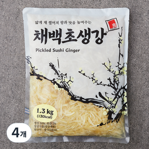 카쿠카쿠 채백초생강, 1.3kg, 4개