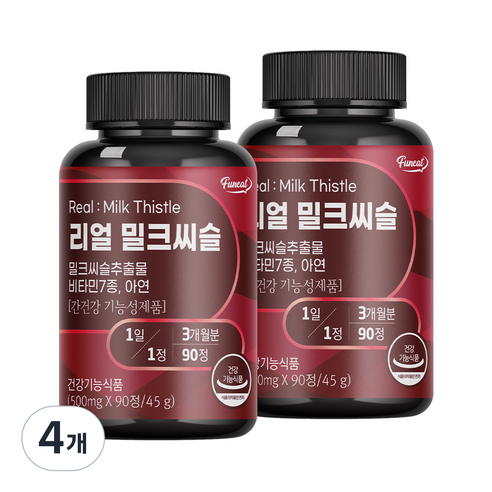 퍼니트 리얼 밀크씨슬 500mg, 90정, 4개