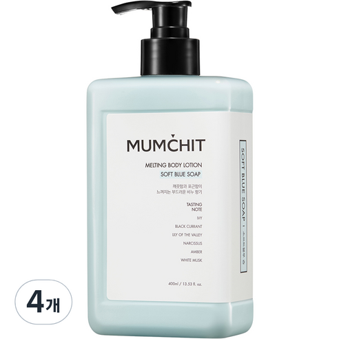멈칫 멜팅 바디로션 소프트블루 솝향, 400ml, 4개