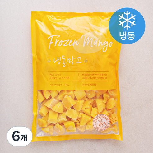 푸디즈 망고 (냉동), 1kg, 6개