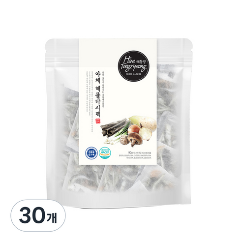 해통령 야채 해물다시팩, 90g, 5개