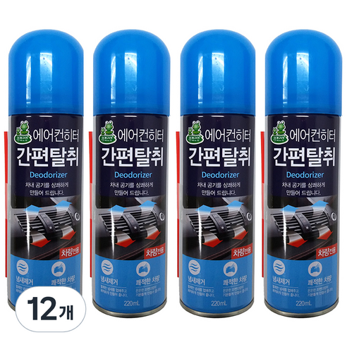 청개구리 에어컨히터 간편 차량용탈취제, 220ml, 12개