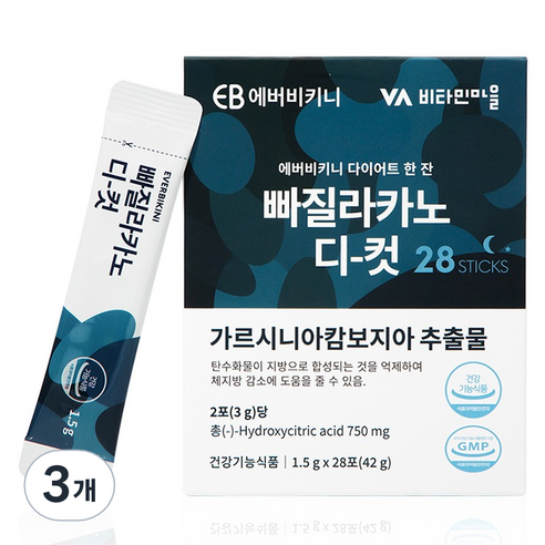에버비키니 빠질라카노 디카페인 다이어트 커피 아메리카노맛 28p, 42g, 3개