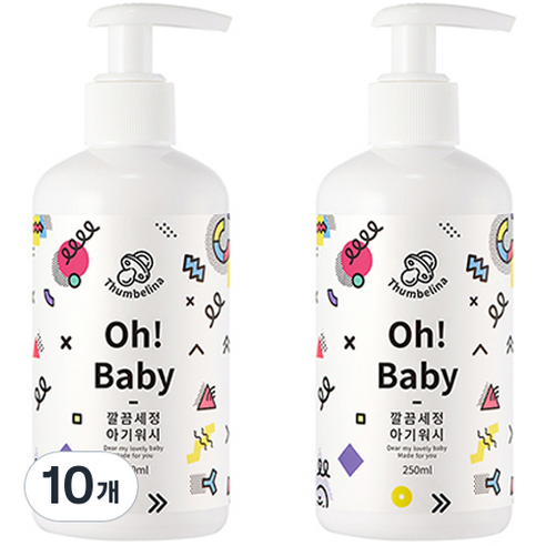 뷰티레시피 오 베이비 깔끔세정 아기워시, 250ml, 10개