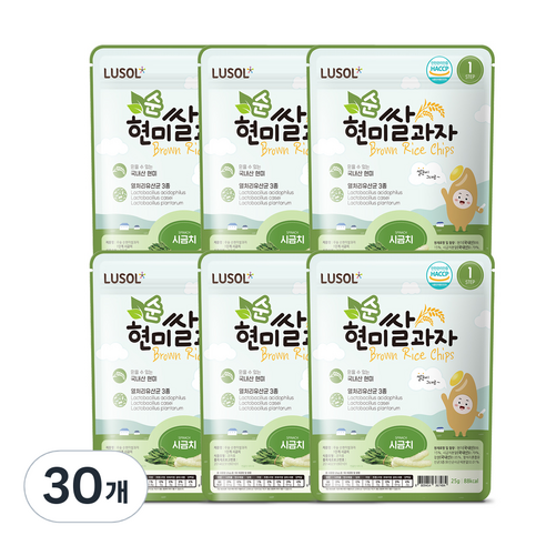 루솔 현미쌀과자, 시금치, 30개, 25g