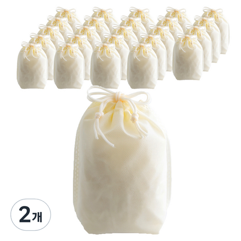 부직포 복주머니 더스트백 10 x 19 cm 25p, 아이보리, 2개