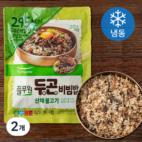 풀무원 두부곤약 비빔밥 산채불고기 (냉동), 400g, 2개