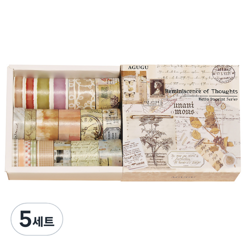 동아피엠에스 DIY 레트로 마스킹 데코테이프 20종 세트, 생각과 추억, 5세트