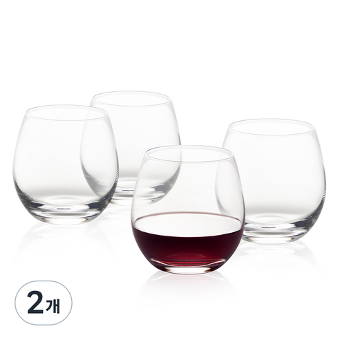 빈토리오 스템리스 와인잔, 2개, 450ml