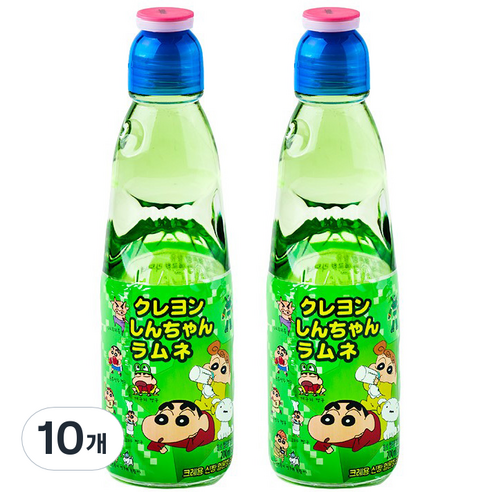 크레용신짱라무네 탄산음료 멜론, 200ml, 10개