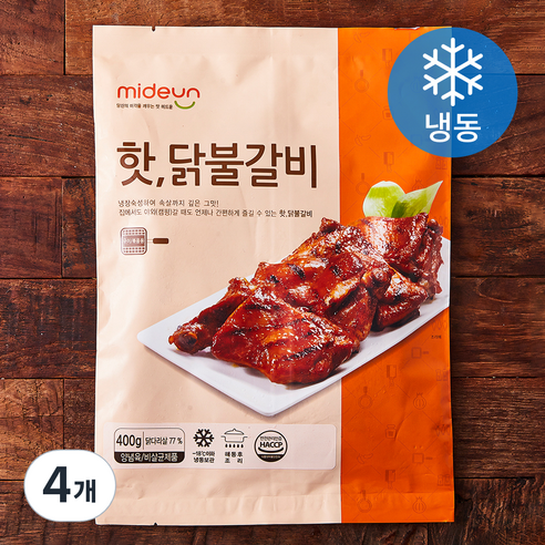 미드운 핫 닭불갈비 (냉동), 400g, 4개