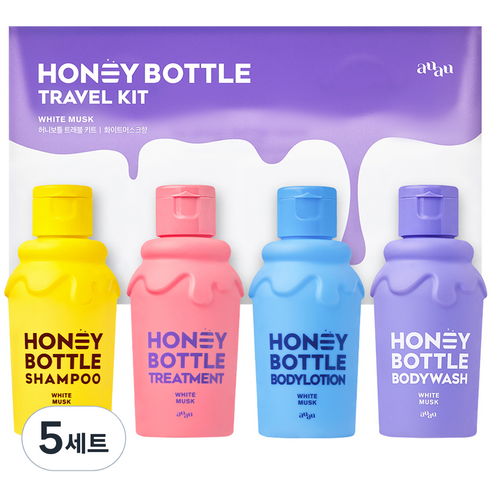 아유아유 허니보틀 트래블 키트 화이트 머스크향 4종 세트, 5세트