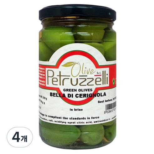 페트루쩰리 그린 카스텔베트라노 올리브, 290g, 4개