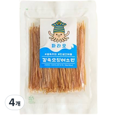 파라오 오징어 소면, 4개, 100g