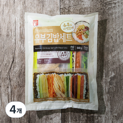 한성기업 프리미엄 유부김밥재료 6종 세트, 640g, 4개