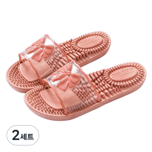 언헤브 리본 지압 슬리퍼 250, 03 코랄, 2세트