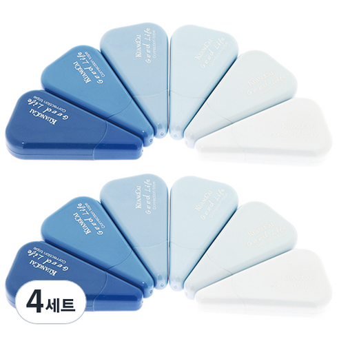 그라데이션 삼각 수정테이프 6종 세트, 베이비블루, 4세트