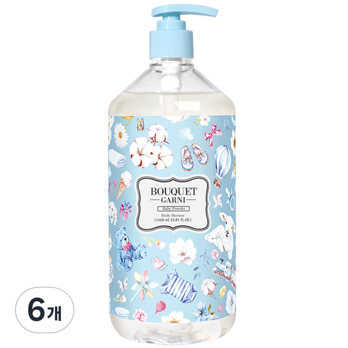 부케가르니 바디워시 베이비파우더, 1000ml, 6개
