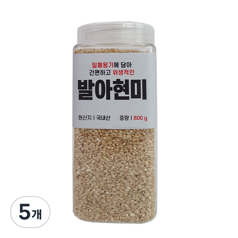 대한농산 통에담은 발아현미, 800g, 5개