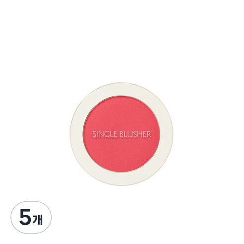 샘물 싱글 블러셔 5g, PK01 버블검 핑크, 5개