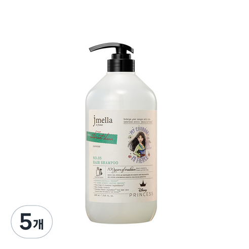 제이멜라 인 프랑스 디즈니 포레스트 듀 헤어 퍼퓸샴푸 아로마틱 그린향, 1000ml, 5개