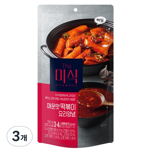 더미식 매운맛 떡볶이 양념, 160g, 3개