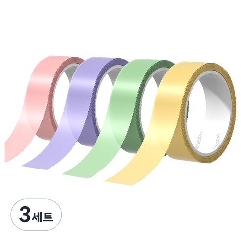 누사인 BOPP 마스팅 테이프 4종 세트 NS103, 밀크핑크, 밀크그린, 퍼플, 옐로우, 3세트