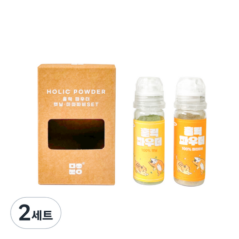 묘우묘우 고양이 홀릭 캣닢 + 마따따비 가루 세트, 캣닢 + 마따따비 혼합맛, 2세트, 10g