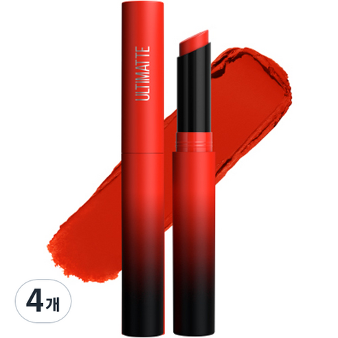 메이블린 뉴욕 얼티매트 립스틱 1.7g, 299 칠리 레드, 4개