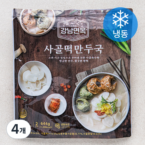 강남면옥 사골떡만두국 2인분 (냉동), 644g, 4개