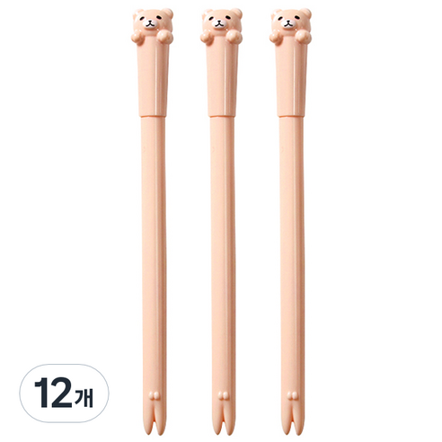 큐티베어 젤펜 0.5mm, 스킨, 12개