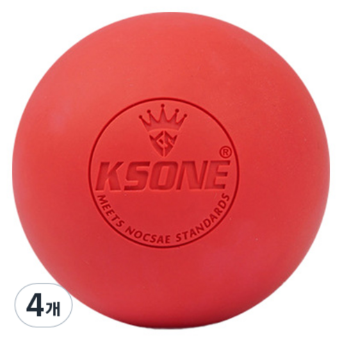 KSONE 스카위즈 근육 이완 마사지 볼, 4개, 레드
