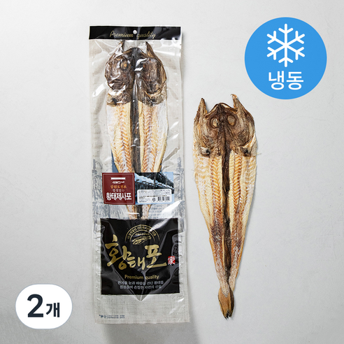 해맑은푸드 강원도건조 껍질없는 황태제사포 (냉동), 90g, 2개