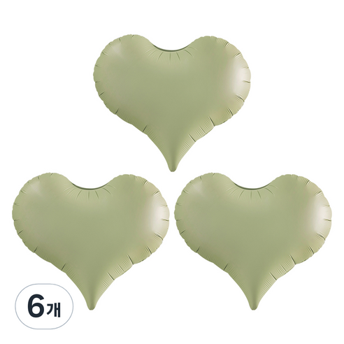 조이파티 은박풍선 통통하트 52cm, 유칼립투스, 6개