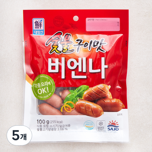 대림선 숯불구이맛 비엔나, 100g, 5개