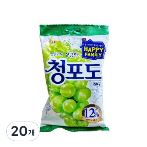 롯데제과 청포도 캔디, 153g, 20개