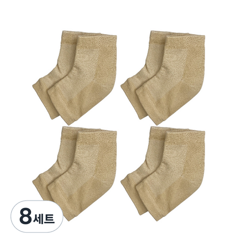 생활더하기 풋케어 발 뒤꿈치 보습 패드 양말 베이지, 8세트, 1매