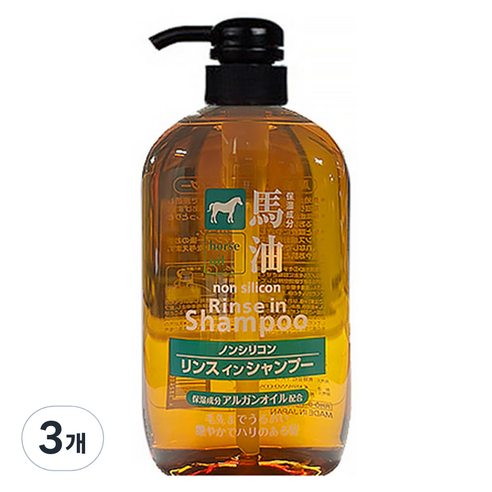 쿠마노유지 마유 린스인샴푸, 3개, 600ml
